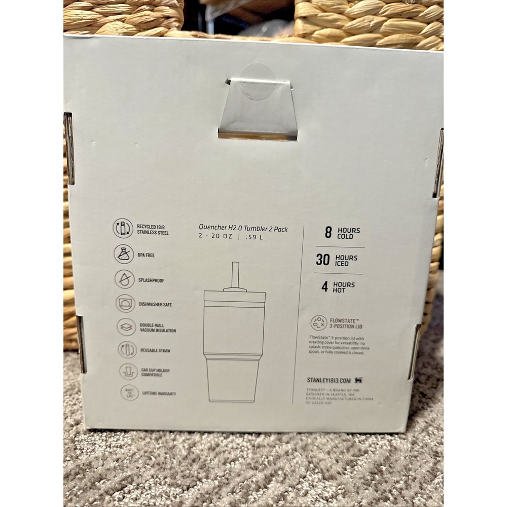 Stanley 20oz Stainless Steel H2.0 Flowstate Quencher Tumblers 2 Pack BRAND NEW - Picture 4 of 5